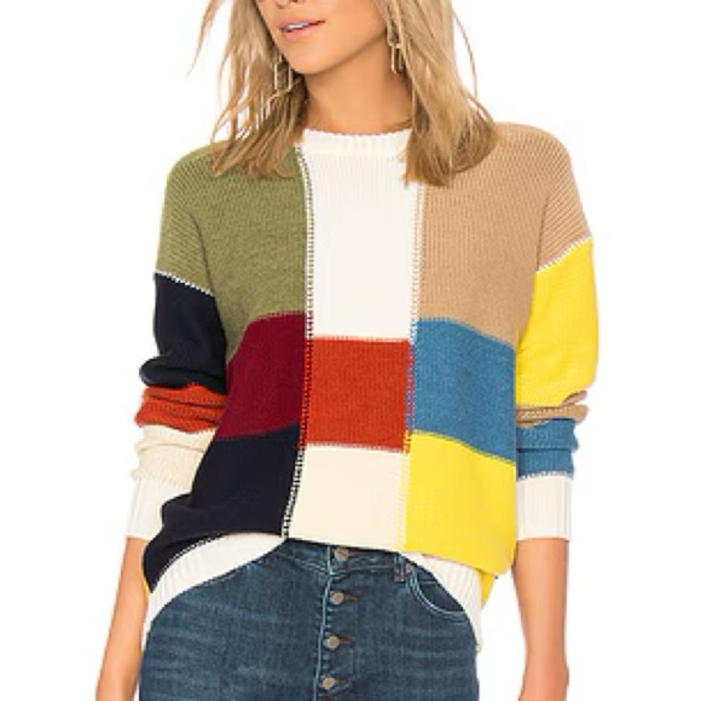 See by Chloe wool colorblock colorful knit sweater‎